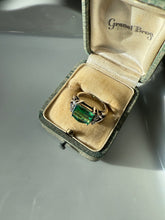 Load image into Gallery viewer, Green Glass Sterling Silver Ring Size 6.25
