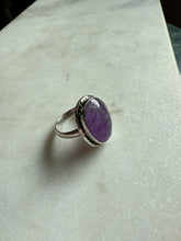 Load image into Gallery viewer, Amethyst Sterling Silver Ring Size 7.75
