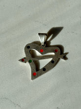 Load image into Gallery viewer, Mexico Vintage Enamel Sterling Silver Heart Pendant
