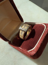 Load image into Gallery viewer, Vintage Two-Toned Solid 14k Gold Diamond Buckle Ring Size 5
