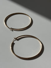 Load image into Gallery viewer, Vintage 14k Yellow Gold Large Hoops 2.25”
