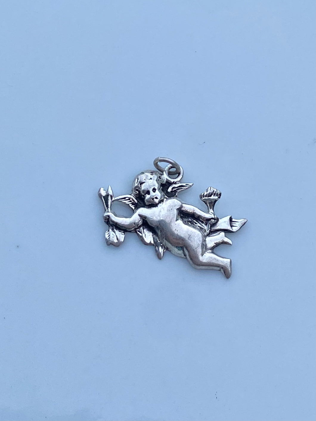 Cherub Angel Vintage Sterling Silver Pendant