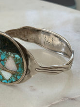Load image into Gallery viewer, Vintage Sterling Inlay Cuff Bracelet
