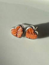 Load image into Gallery viewer, Wood Heart Sterling Silver Earrings
