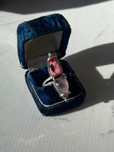 Load image into Gallery viewer, Vintage Sterling Silver Pink Ring Size 7.25
