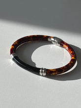 Load image into Gallery viewer, Italian Enamel Sterling Silver Hinged Bangle
