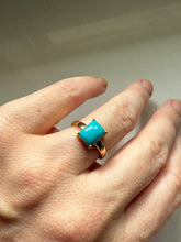 Load image into Gallery viewer, Faux Turquoise Gold Vermeil Ring Size 7
