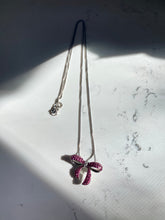 Load image into Gallery viewer, Pink Bow Sterling Silver Necklace 18”
