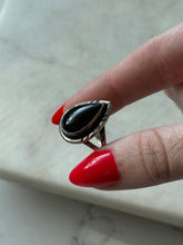 Load image into Gallery viewer, Vintage Black Onyx Sterling Silver Ring Size 7.25
