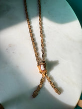 Load image into Gallery viewer, Antique Cameo Book Chain Tassle Necklace 16”
