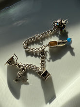 Load image into Gallery viewer, Chunky 900 Silver Vintage Charm Bracelet 7.25”
