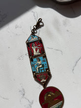 Load image into Gallery viewer, Antique Enamel Brass Egyptian Watch Fob
