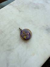 Load image into Gallery viewer, Purple Pressed Flowers Sterling Silver Pendant
