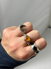 Load image into Gallery viewer, Ribbed Horseshoe Sterling Silver Ring Size 8

