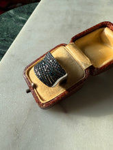 Load image into Gallery viewer, Blue Diamond Sterling Silver Wide Ring Size 6.25
