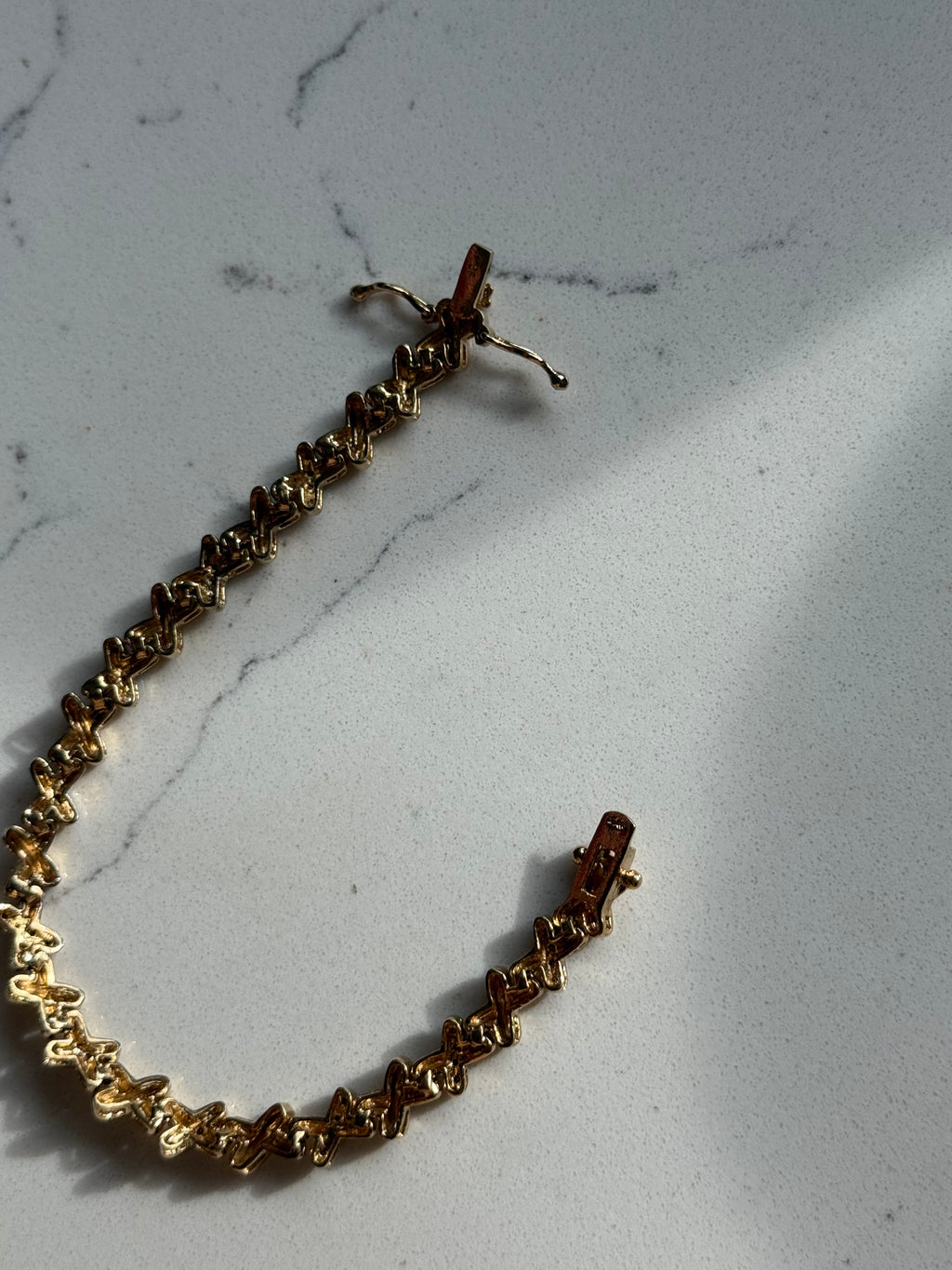 Gold Vermeil X Link Bracelet 7”