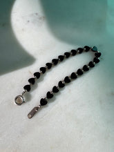 Load image into Gallery viewer, Black Onyx Heart Sterling Silver Bracelet 7”
