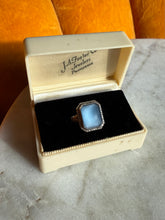 Load image into Gallery viewer, Antique Blue Sterling Silver Ring Size 8
