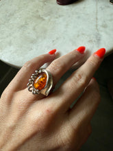 Load image into Gallery viewer, Amber Sterling Silver Ring Size 7.5
