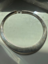 Load image into Gallery viewer, Chunky Snake Link Sterling Silver Collar Necklace 17”
