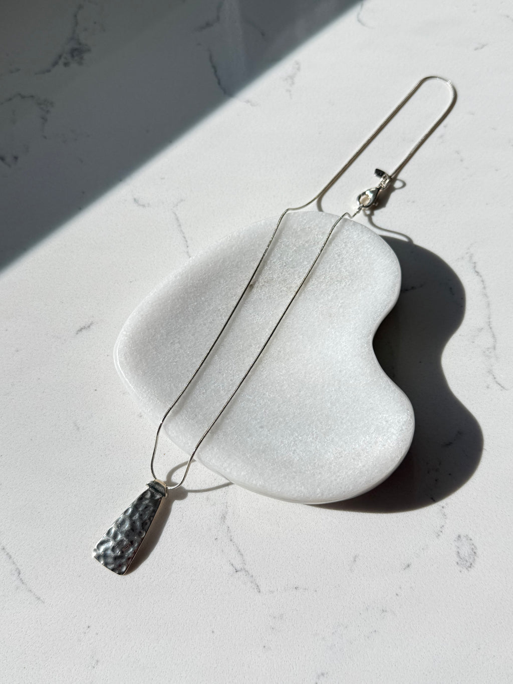 Hammered Sterling Silver Necklace 18”