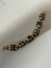 Load image into Gallery viewer, Florenza Vintage Gold Plated Gemstone Pearl Bracelet 7”
