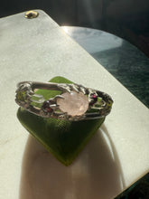 Load image into Gallery viewer, Chunky Rose Quartz Sterling Silver Cuff Bracelet 6.25”
