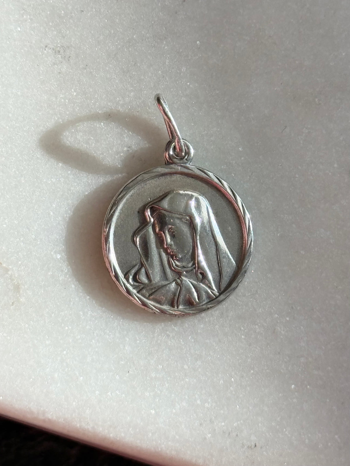 Virgin Mary Charm Sterling Silver