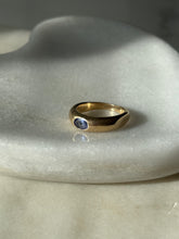 Load image into Gallery viewer, Vintage Solid 14k Yellow Gold Flush Set Tanzanite Ring Size 6
