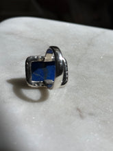 Load image into Gallery viewer, Vintage Blue Lapis Sterling Silver Ring Size 8
