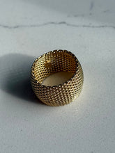 Load image into Gallery viewer, Mesh Gold Vermeil Ring Size 8
