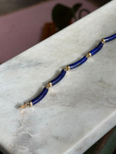 Load image into Gallery viewer, Lapis 14k Yellow Gold Bracelet 7.25”
