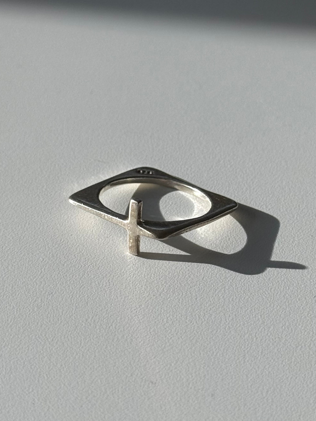 Vintage Sterling Silver Cross Ring Size 6.75