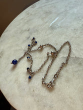 Load image into Gallery viewer, Blue Ball Drop Sterling Silver Necklace 15.75”
