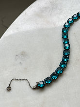 Load image into Gallery viewer, Antique 1920s Sterling Silver Blue Bracelet 6.75”

