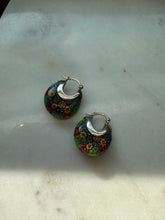 Load image into Gallery viewer, Millefiori Sterling Silver Hoop Earrings
