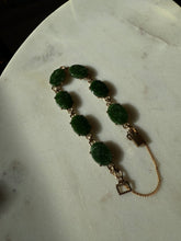 Load image into Gallery viewer, Green Marble Stone 1/20 12k Gold Fill Bracelet 7”

