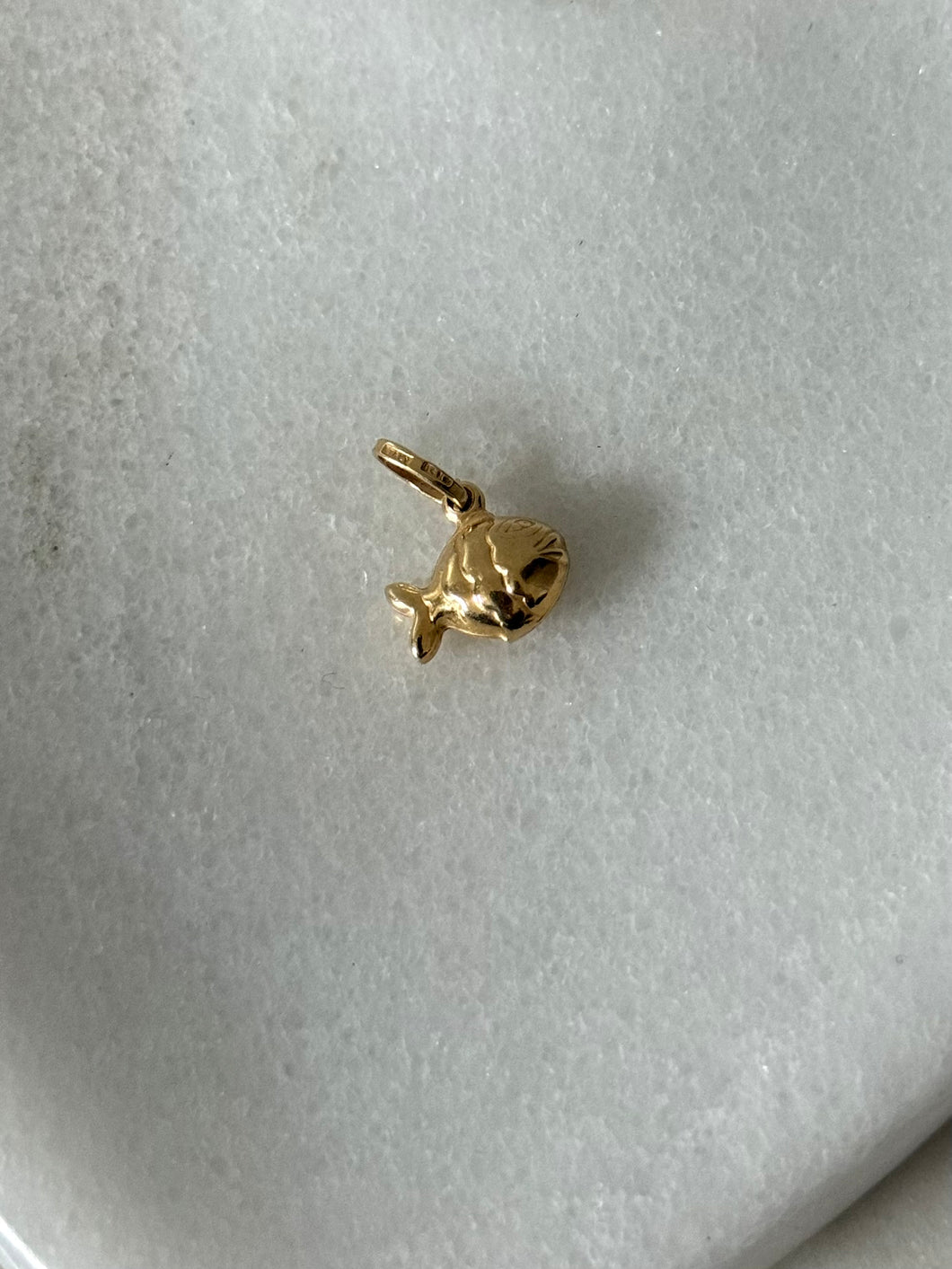 Italian Mini Puffy Fish 14k Gold Charm