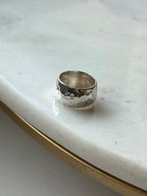 Load image into Gallery viewer, Vintage Solid Sterling Silver Hammered Cigar Band Size 7.25

