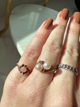 Load image into Gallery viewer, Toi et Moi Pearl &amp; Ruby 14k Yellow Gold Size 6
