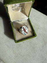Load image into Gallery viewer, Red Cardinal Sterling Silver Inlay Signet Ring Size 7.75
