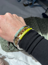 Load image into Gallery viewer, Jade Sterling Silver Etched Bangle
