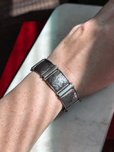 Load image into Gallery viewer, Floral Etched Sterling Silver Panel Link Bracelet 7.5”
