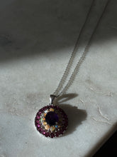 Load image into Gallery viewer, Tourmaline Opal &amp; Amethyst Sterling Silver Necklace 17”
