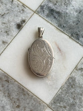 Load image into Gallery viewer, Etched Sterling Silver Locket Pendant
