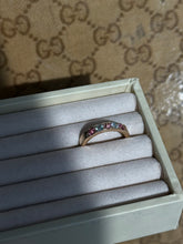 Load image into Gallery viewer, Vintage Bremer 14k Gold Tourmaline &amp; Topaz Band
