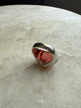 Load image into Gallery viewer, Chunky Red Heart Sterling Silver Resin Ring
