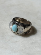 Load image into Gallery viewer, Moonstone Rhodium Plated Sterling Silver Ring Size 6
