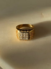 Load image into Gallery viewer, Vintage Natural Diamond Square 14k Gold Ring Size 4.75

