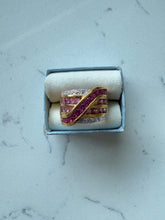 Load image into Gallery viewer, Chunky Gold Vermeil Pink Ring Size 5.5
